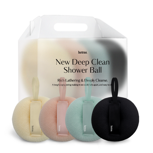 Hetras New Deep Clean Shower Ball Gift Set 4pcs 헤트라스 뉴 딥클린 샤워볼 4종 선물세트