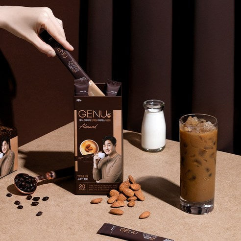 GENU Stevia Protein Coffee Mix Almond 제누 스테비아 단백질 커피믹스 아몬드 20 Sticks