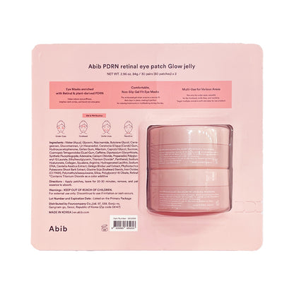 Abib PDRN Retinal Eye Patch Glow Jelly 60 patches x 2ea 아비브 PDRN 레티날 아이패치 60패치 X 2개입