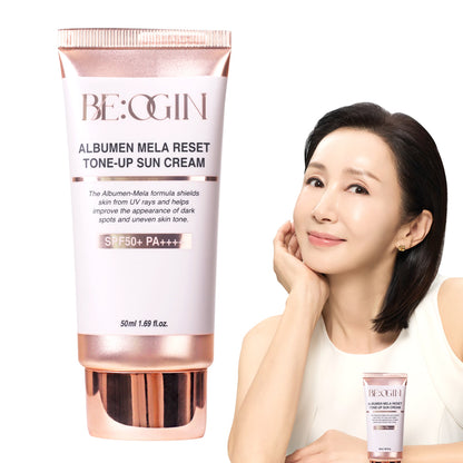 BE:OGIN Albumen Mela Reset Tone-Up Sun Cream SPF50+ PA++++ 50ml 비오진 알부민멜라 리셋 톤업 선크림 SPF50+ PA++++ 50ml