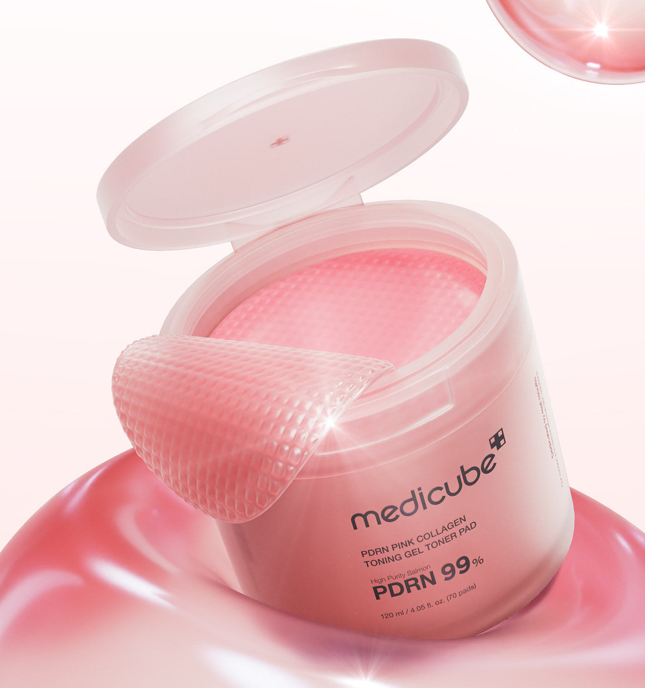 [Kpop Idol Pick] Medicube PDRN Pink Collagen Toning Gel Toner Pad 120ml / 70 Pads 메디큐브 PDRN 핑크 콜라겐 토닝 겔 토너 패드