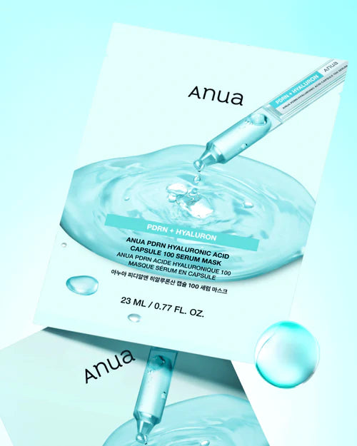 Anua PDRN Hyaluronic Acid Capsule 100 Serum Mask 10 Sheets 아누아 PDRN 히알루론산 캡슐 100 세럼 마스크 10매입