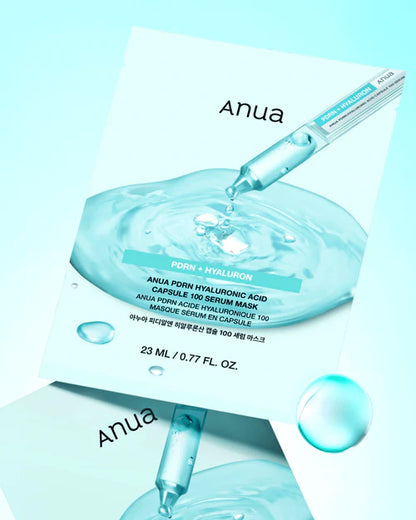 Anua PDRN Hyaluronic Acid Capsule 100 Serum Mask 10 Sheets 아누아 PDRN 히알루론산 캡슐 100 세럼 마스크 10매입