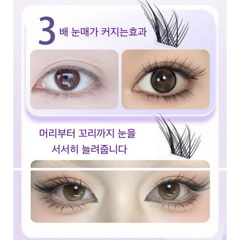 AMILIM No Glue Cluster Eyelashes Reusable Bulk 애미림 노글루 가닥손눈썹 여우디자인 대용량 재사용 가능