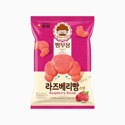 [PACK OF 3] NONGSHIM RASPBERRY BREAD BAKERY SNACK 55g 농심 빵부장 라즈베리빵 스낵 55g