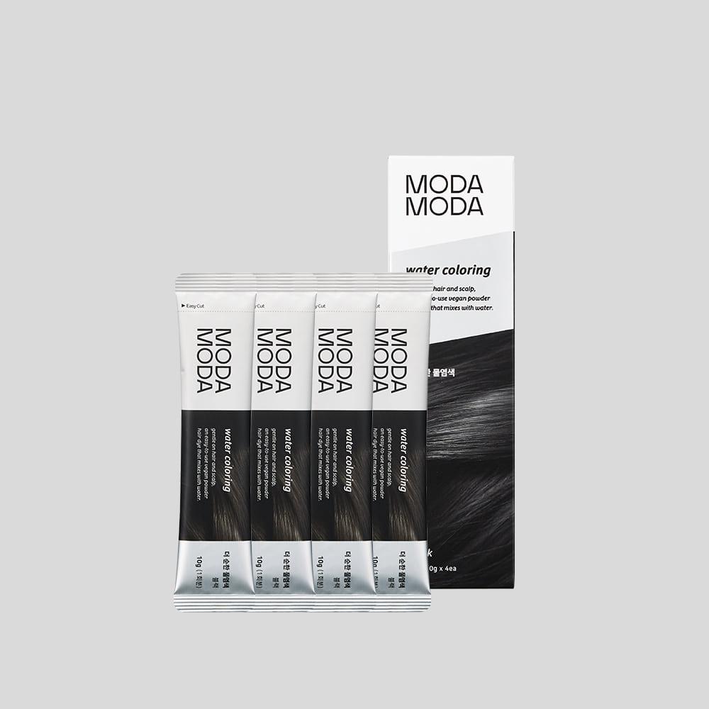 MODA MODA The Gentler Water Hair Dye 4 Pack Black / Dark Brown 모다모다 더 순한 물염색 4개입 블랙 / 다크브라운