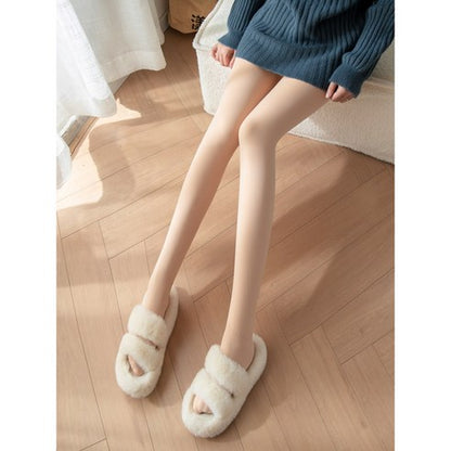 Double Lane Mink Fleece Lined Thermal Pantyhose Stocking 더블레인 따뜻하면서 다리 얇아보이는 겨울 융털 기모 스타킹
