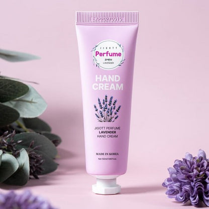 Jigott Perfume Assorted Hand Cream Set of 5 50ml / 1.69 fl.oz 지고트 퍼퓸 핸드크림 5종 50ml (Cherry Blossom/White Musk/Orange Citrus/Freesia/Lavender)