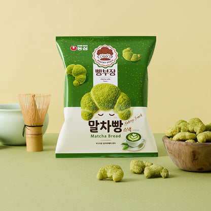 [PACK OF 3] NONGSHIM MATCHA BREAD BAKERY SNACK 55g 농심 빵부장 말차빵 스낵 55g