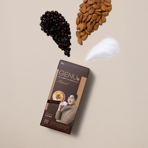GENU Stevia Protein Coffee Mix Almond 제누 스테비아 단백질 커피믹스 아몬드 20 Sticks