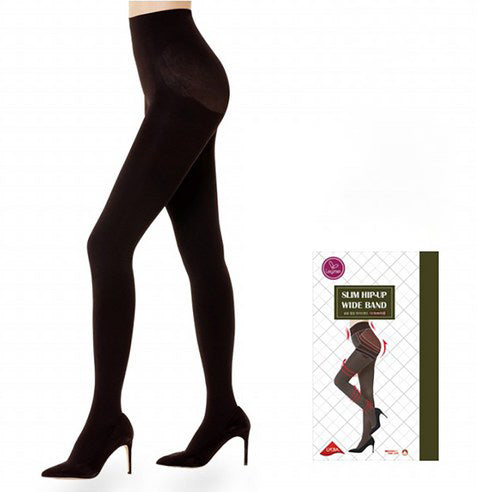 Legmiin Mizline Leg Shaper Slim Hip-Up Wide Band Dark Brown 레그미인 미즈라인 레그쉐이퍼 힙업 와이드 밴드 다크 브라운 Tummy Control Tights