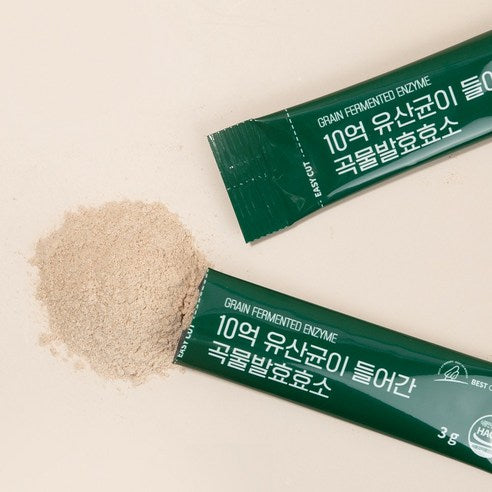 BEST OF GREENS Grain Fermented Enzyme with 1 Billion Probiotics 90 Sticks 베스트오브그린 10억 유산균이 들어간 곡물발효효소 90포