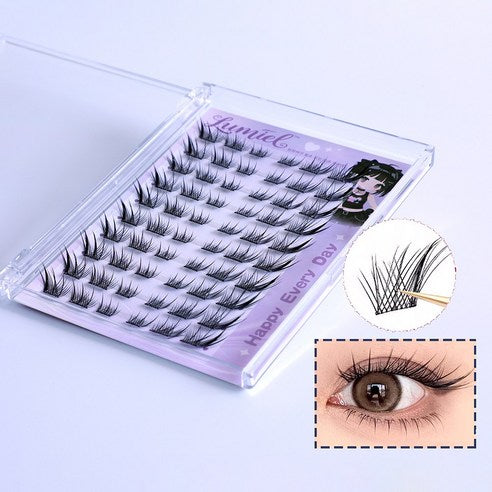 Lumiel Foxy Series Tassel Eyelash Cluster Natural Fox-Eye No-Glue Cluster Lashes Gumiho Style Tassel Eyelashes 60pcs (9–14mm) 여우 계열 속눈썹 내추럴 구미호 풍성한 만화 태슬 속눈썹 60pcs 9-14mm