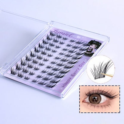 Lumiel Foxy Series Tassel Eyelash Cluster Natural Fox-Eye No-Glue Cluster Lashes Gumiho Style Tassel Eyelashes 60pcs (9–14mm) 여우 계열 속눈썹 내추럴 구미호 풍성한 만화 태슬 속눈썹 60pcs 9-14mm
