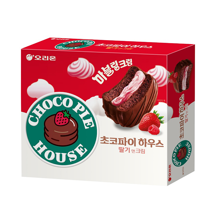 Winter Special Limited Edition** Orion Choco Pie House Strawberry and Cream 408g (34g X 12ea) 오리온 초코파이 하우스 딸기 앤 크림 408g (34g X 12ea)