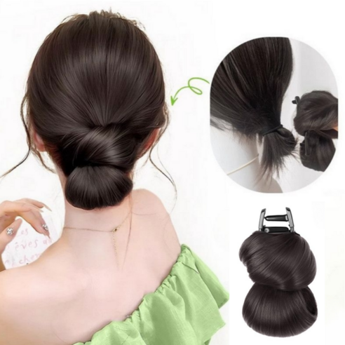 (쿠팡 베스트셀링🔥) Cozywave Voluminous Strong-Hold Low Spine Bun Hairpiece 코지웨이브 풍선한 강력고정 로우 가시번 똥머리 가발