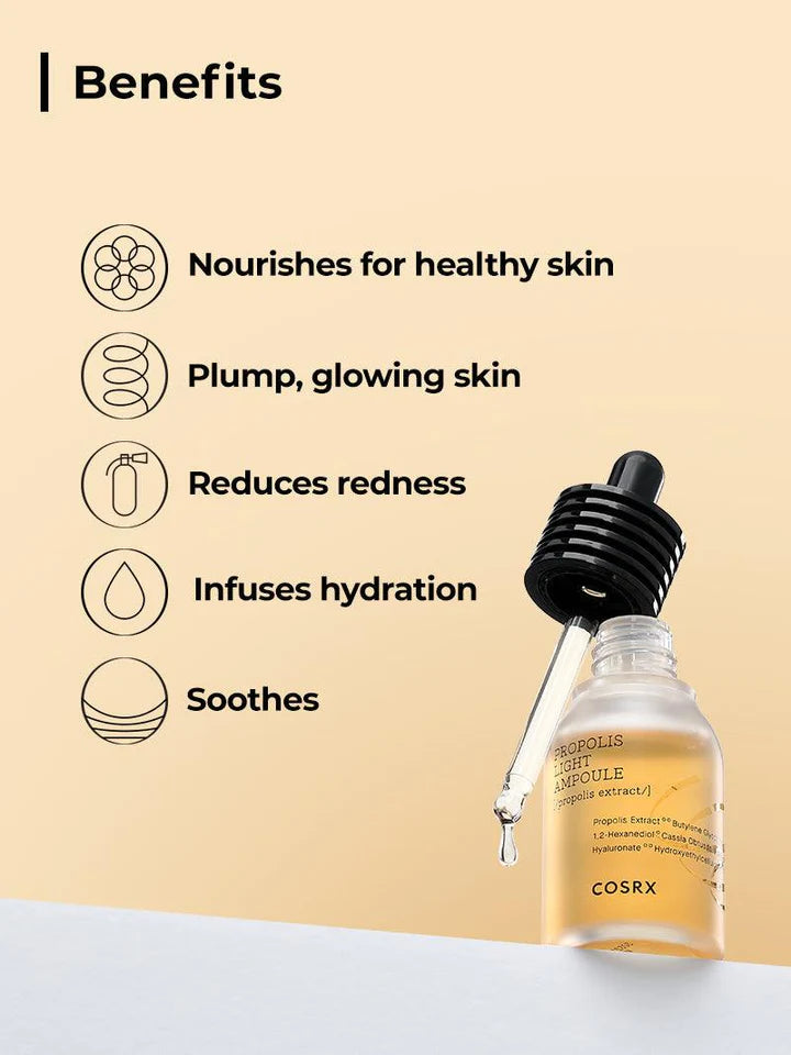 COSRX Full Fit Propolis Light Ampoule 30mL / 1.35 fl. oz. 코스알엑스 풀핏 프로폴리스 라이트 앰플  30mL / 1.35 fl. oz.