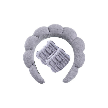 Living Loving Cloud Face Washing Headband + Wrist Wash band Set 4 Color 리빙러빙 구름 세안밴드 손목 세안 세트 세수 마사지 헤어밴드 극세사 머리띠 4종