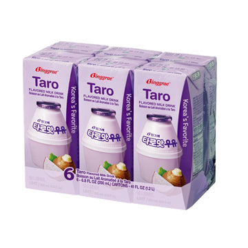 [PACK OF 6] BINGGRAE TARO FLAVORED MILK DRINK 200ml 빙그레 타로맛 우유 200ml
