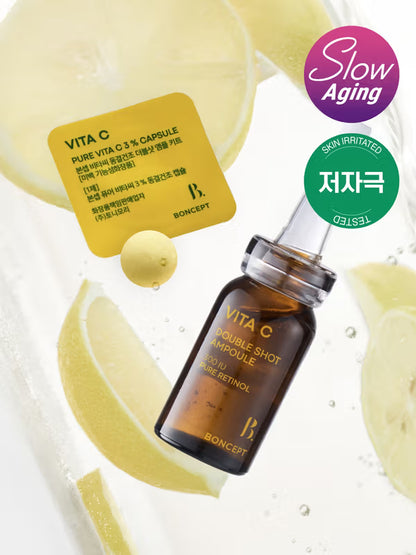 [PACK OF 2] BONCEPT Vita C Freeze-Dried Capsule Double Shot Ampoule Kit 본셉 비타씨 동결 건조 더블샷 앰플 키트