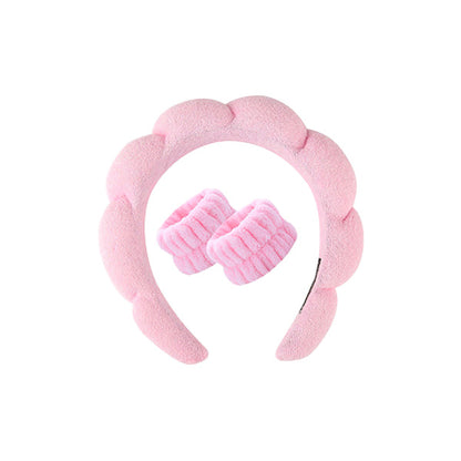 Living Loving Cloud Face Washing Headband + Wrist Wash band Set 4 Color 리빙러빙 구름 세안밴드 손목 세안 세트 세수 마사지 헤어밴드 극세사 머리띠 4종