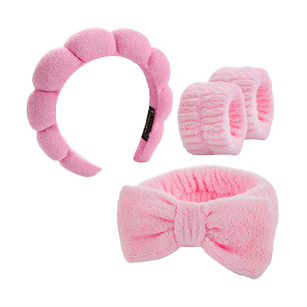 Living Loving Cloud Face Washing Headband + Wrist Wash band Set 4 Color 리빙러빙 구름 세안밴드 손목 세안 세트 세수 마사지 헤어밴드 극세사 머리띠 4종