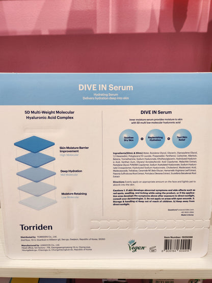 Torriden DIVE IN Serum Total 120ml (4.05 fl oz)