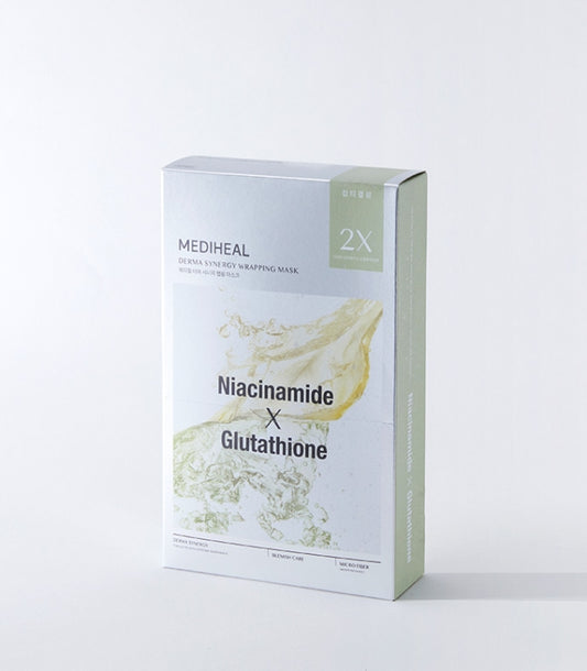 MEDIHEAL Derma Synergy Wrapping Mask Blemish Glow Niacinamide X Glutathione 4EA 더마 시너지 랩핑 마스크 잡티결광 나이아신아마이드 X 글루타치온 4매입