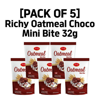 [PACK OF 5] Richy Oatmeal Choco Mini Bite 32g X 5EA 리치 오트밀 초콜릿 미니바이트 32g X 5EA