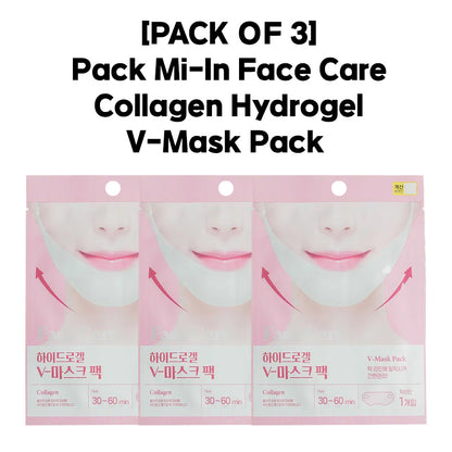 [PACK OF 3] Pack Mi-In Face Care Collagen Hydrogel V-Mask Pack 팩미인 하이드로겔 브이 마스크팩