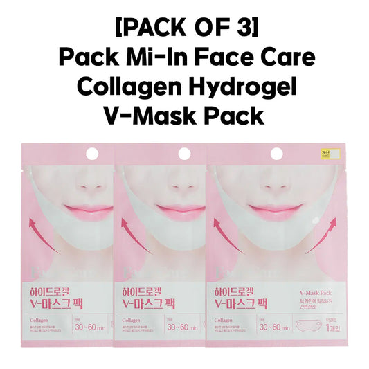 [PACK OF 3] Pack Mi-In Face Care Collagen Hydrogel V-Mask Pack 팩미인 하이드로겔 브이 마스크팩