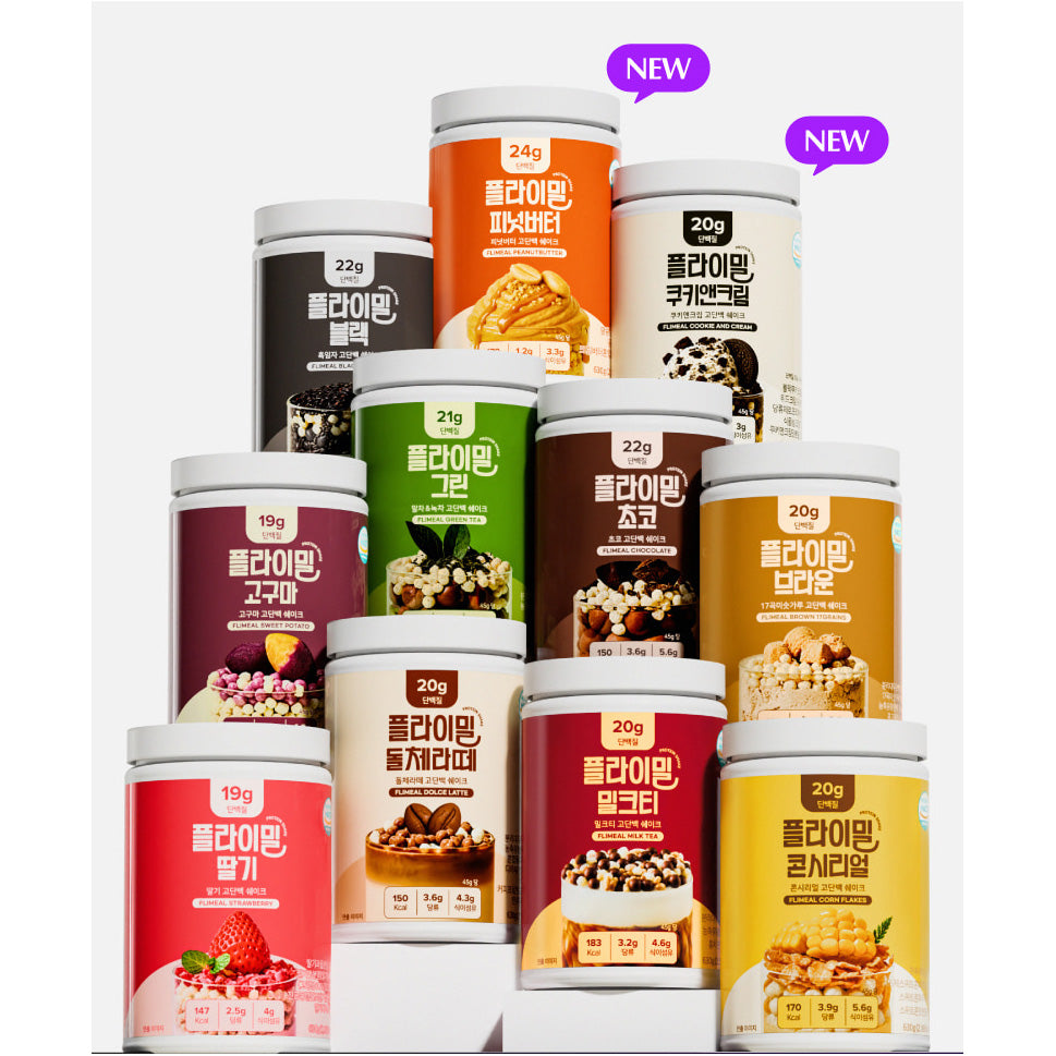 [BIG SIZE 630g] FULLIGHT FLIMEAL PROTEIN SHAKE 11 FLAVOR (CHOCOLATE/GREEN/BLACK/BROWN/SWEET POTATO/DOLCE LATTE/MILK TEA/CORN FLAKES/STRAWBERRY/COOKIES AND CREAM/PEANUT BUTTER) 풀라이트 플라이밀 단백질쉐이크 11가지맛 (초코/그린/블랙/브라운/고구마/돌체라떼/밀크티/콘시리얼/딸기/쿠키앤크림/피넛버터)