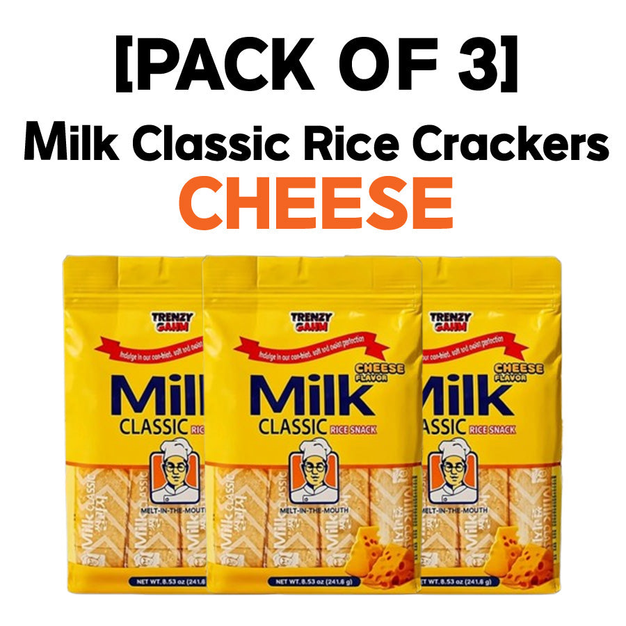 [PACK OF 3] Milk Classic Rice Crackers Cheese 240g 밀크 클래식 쌀과자 치즈 240g