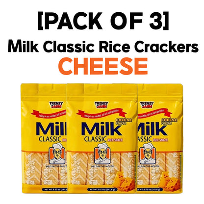 [PACK OF 3] Milk Classic Rice Crackers Cheese 240g 밀크 클래식 쌀과자 치즈 240g