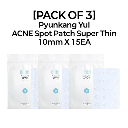 [PACK OF 3] Pyunkang Yul ACNE Spot Patch Super Thin 10mm X 15EA 편강율 아크네 스팟 패치 10mm X 15EA