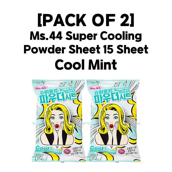 [PACK OF 2] Ms.44 Super Cooling Powder Sheet (Lemongrass/Cool Mint) 미스사사 슈퍼쿨링 파우더 시트 (레몬그라스향 / 쿨민트향)