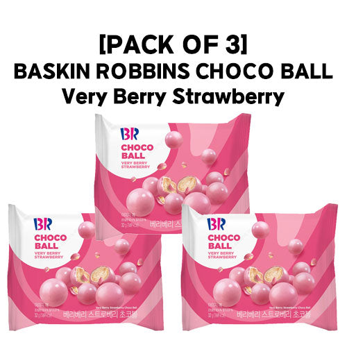 [PACK OF 3] BASKIN ROBBINS CHOCO BALL VERY BERRY STRAWBERRY 베스킨라빈스 초코볼 베리베리스트로베리