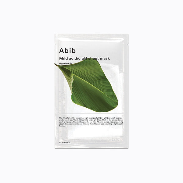 Abib Mild acidic pH sheet mask Heartleaf fit 아비브 약산성 pH 시트 마스크 어성초 핏