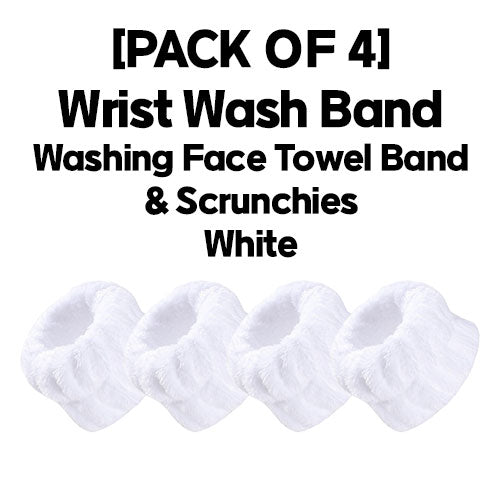 [PACK OF 4] Wrist Wash Band ( Washing Face Towel Band & Scrunchies ) 4 Pair 세안 손목 밴드 4쌍