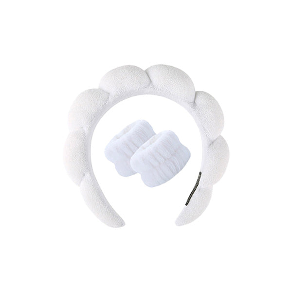 Living Loving Cloud Face Washing Headband + Wrist Wash band Set 4 Color 리빙러빙 구름 세안밴드 손목 세안 세트 세수 마사지 헤어밴드 극세사 머리띠 4종