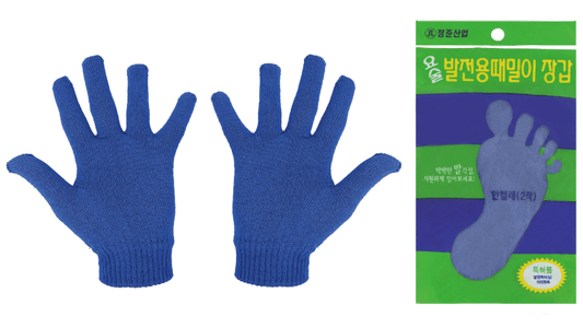 ๋๋ฅด๋ฉ์ค ์ ์ค์ฐ์
 ์์  ๋ฐ ์ ์ฉ ๋์ฅ๊ฐ  / Jungjun Industry Magic Foot Scrub Towel Glove